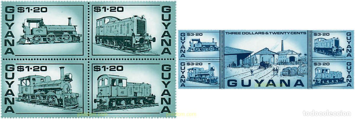 Sellos: 6181 MNH GUYANA 1987 LOCOMOTORAS ANTIGUAS