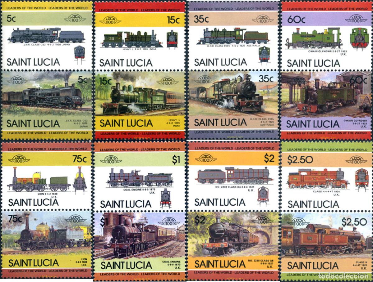 Stamps: 5880 MNH SANTA LUCIA 1985 LOCOMOTORAS