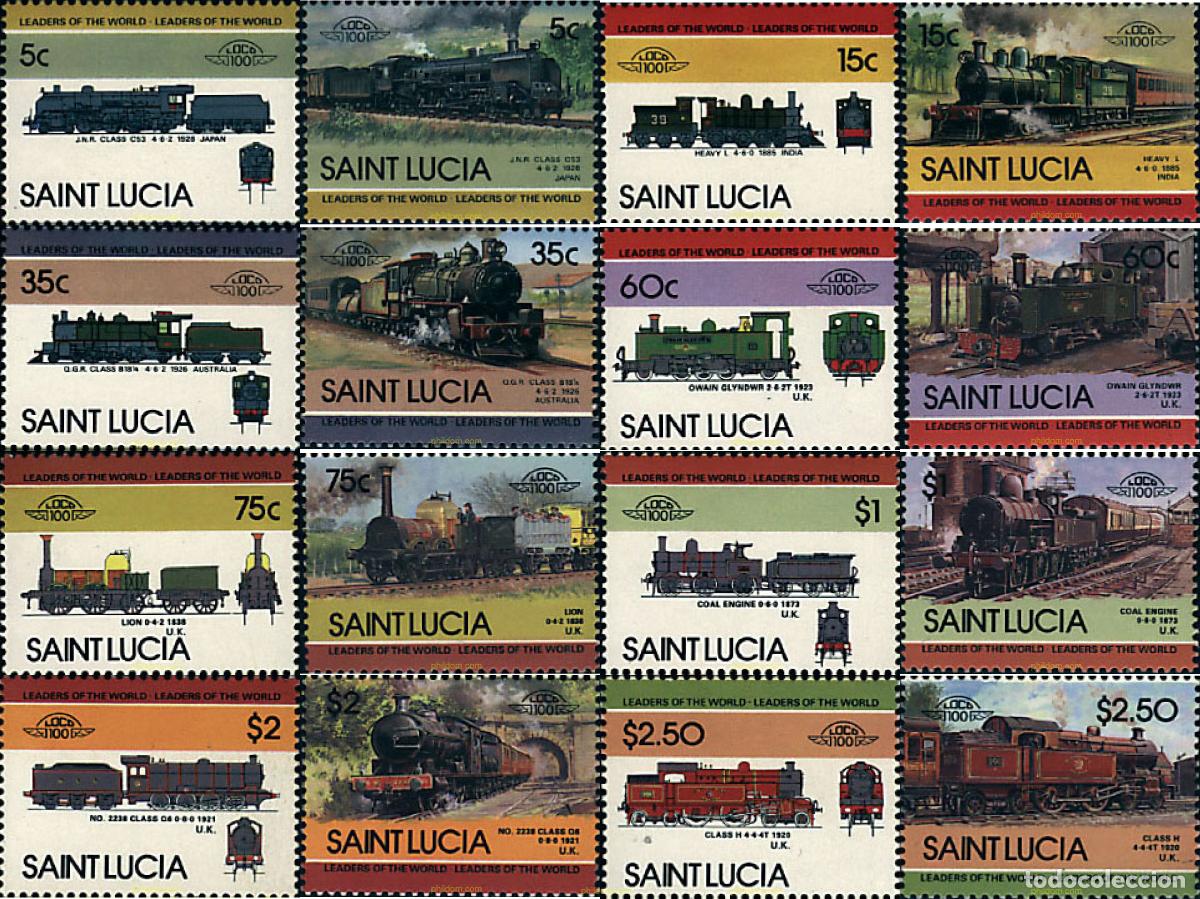 Stamps: 57898 MNH SANTA LUCIA 1985 LOCOMOTORAS
