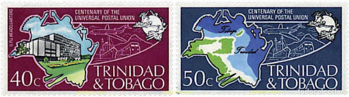 Sellos: 59291 MNH TRINIDAD Y TOBAGO 1974 CENTENARIO DE LA UNION POSTAL UNIVERSAL
