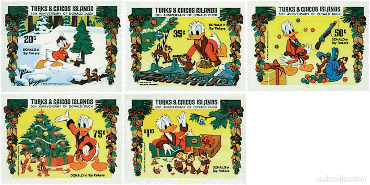 Sellos: 72774 MNH TURKS Y CAICOS 1984 NAVIDAD. 50 ANIVERSARIO DEL PATO DONALD