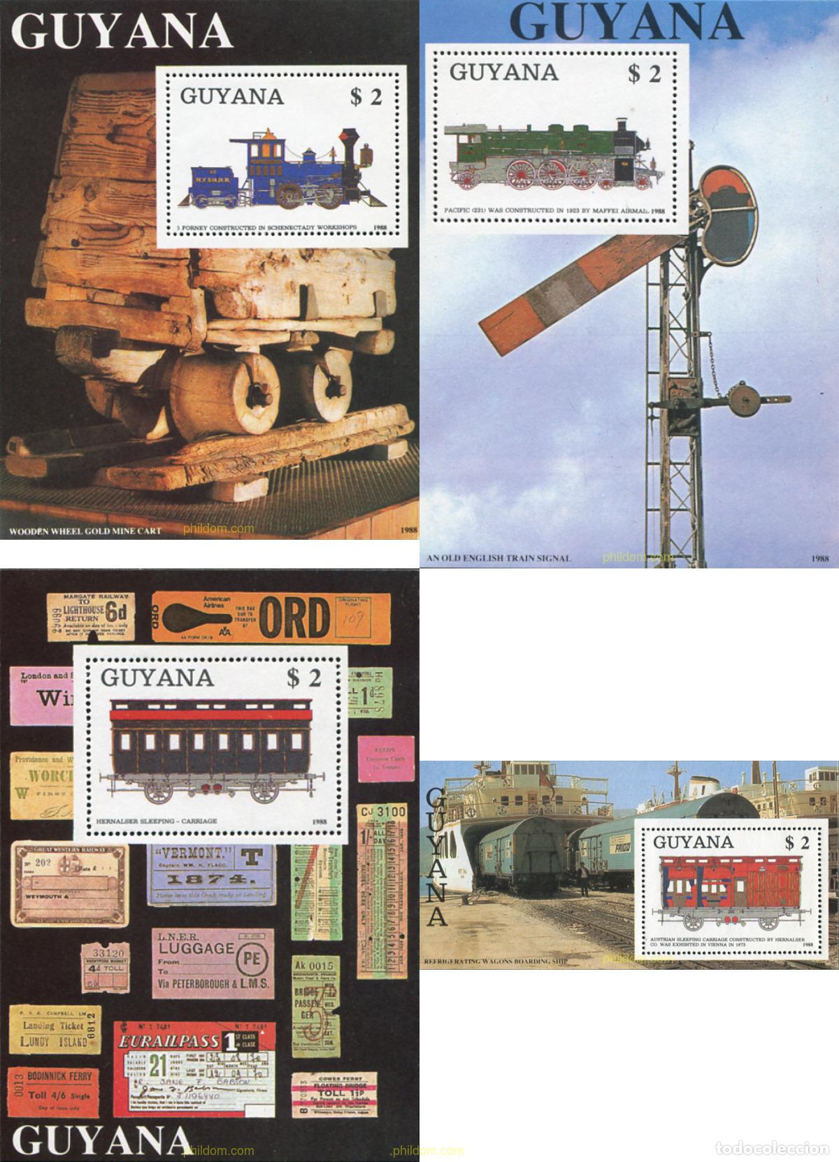 Sellos: 142274 MNH GUYANA 1989 TRENES