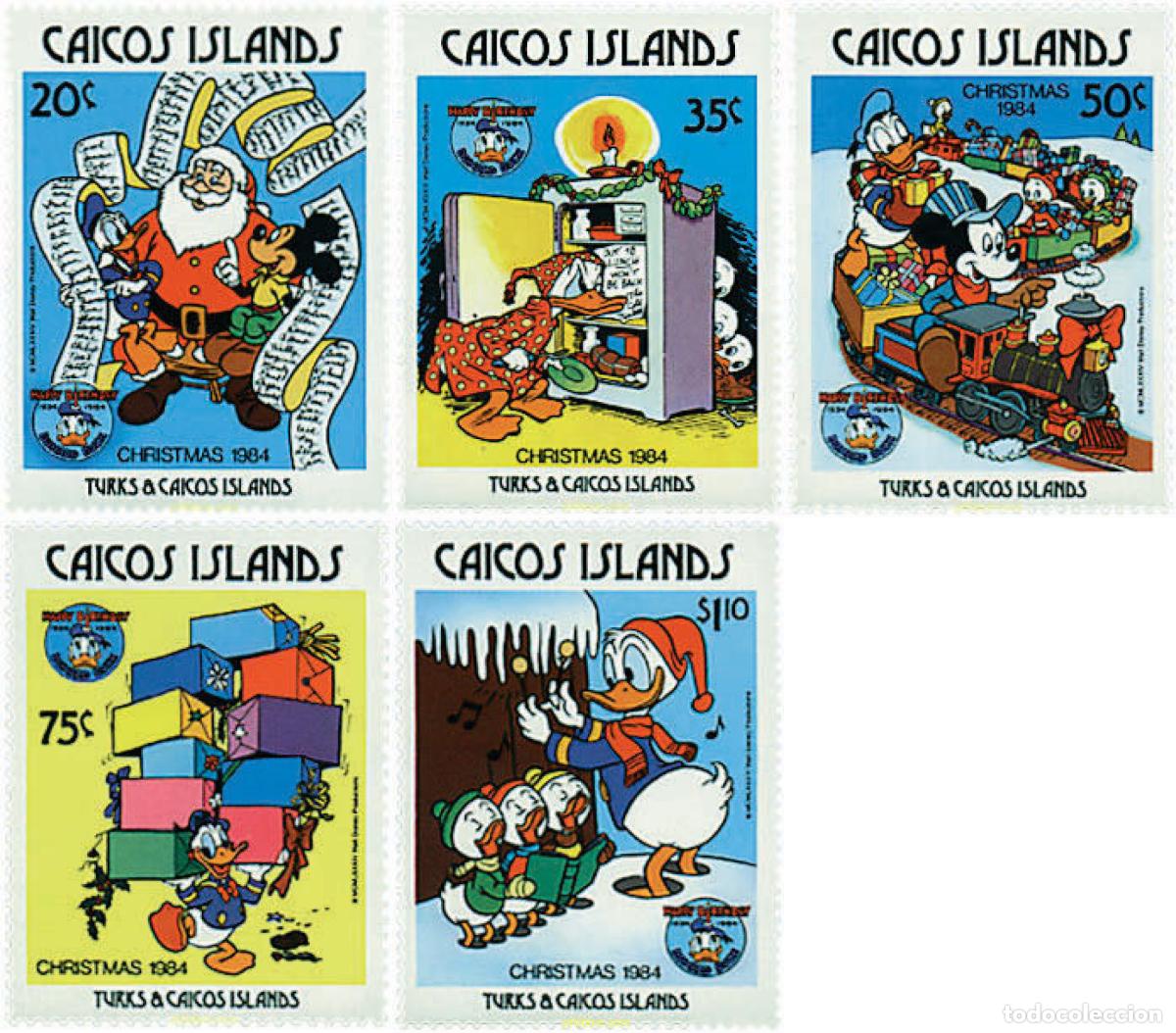 Sellos: 57962 MNH CAICOS 1984 NAVIDAD. PERSONAJES DE WALT DISNEY
