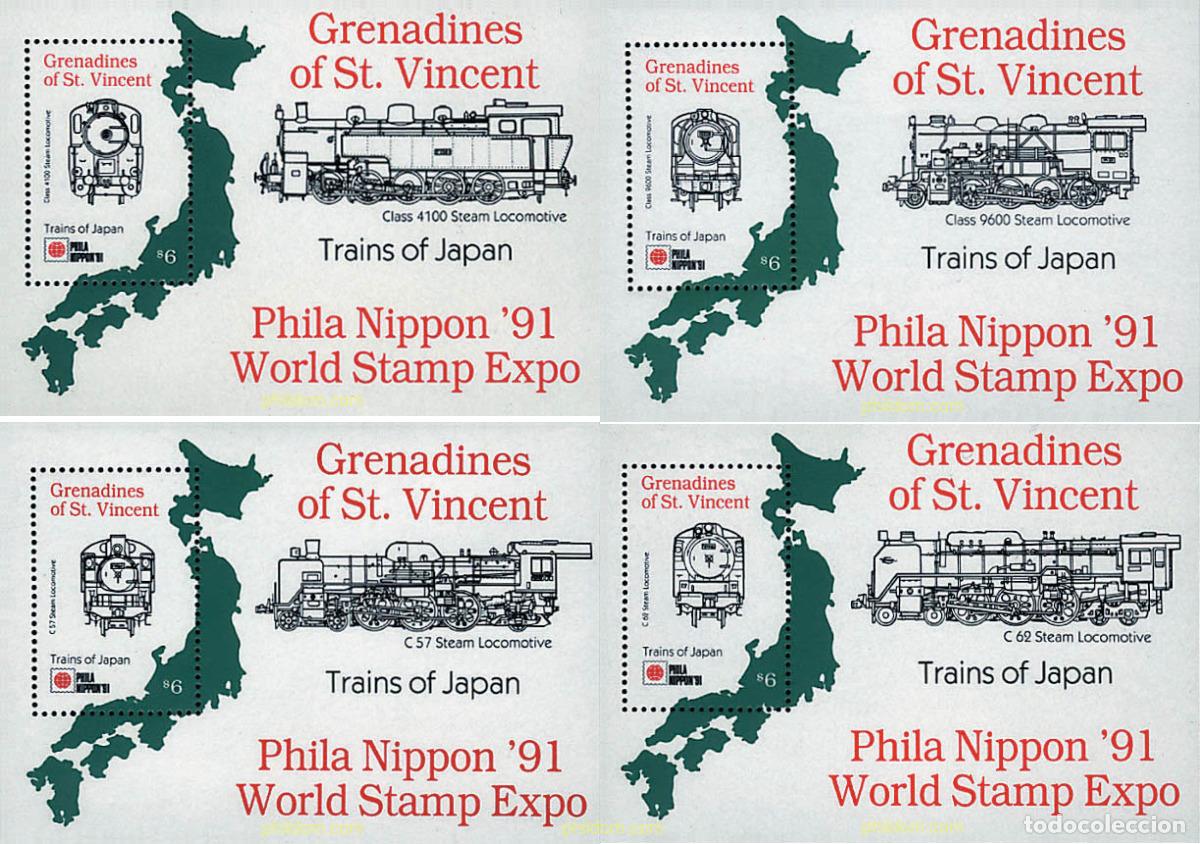 Sellos: 59917 MNH SAN VICENTE GRANADINAS 1991 TRENES JAPONESES