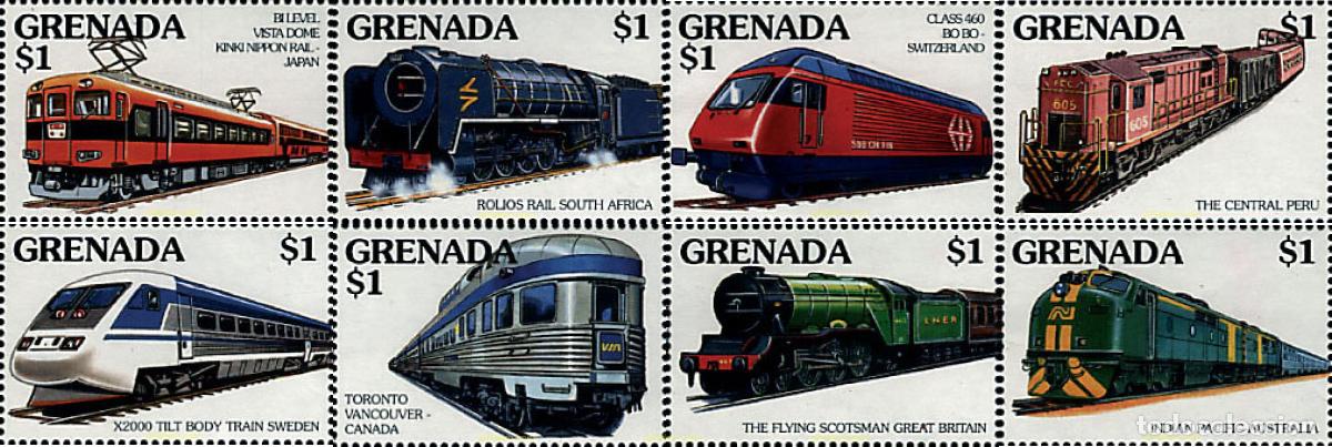 Sellos: 319547 MNH GRANADA 1995 TRENES DEL MUNDO