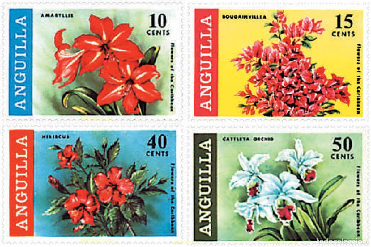 Sellos: 95947 MNH ANGUILLA 1969 FLORES DEL CARIBE