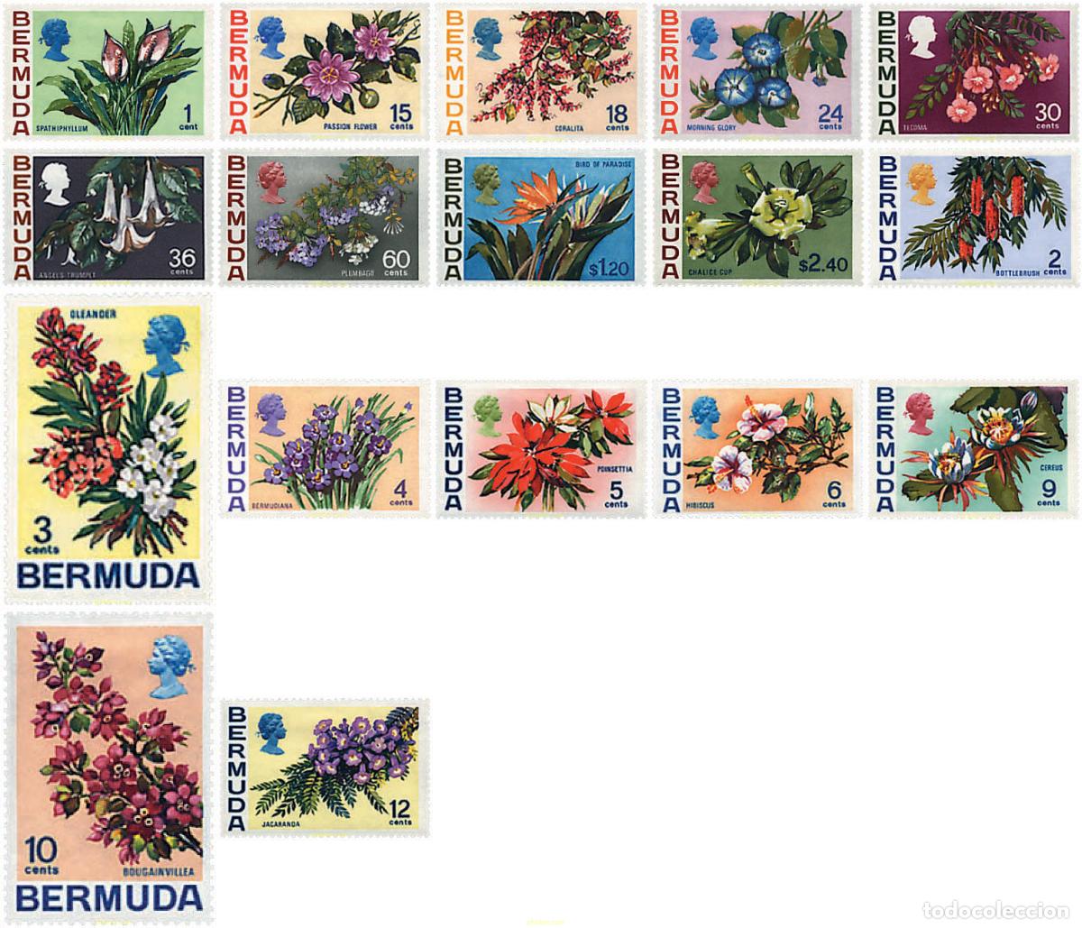 Sellos: 327050 HINGED BERMUDAS 1970 FLORES ACUATICAS
