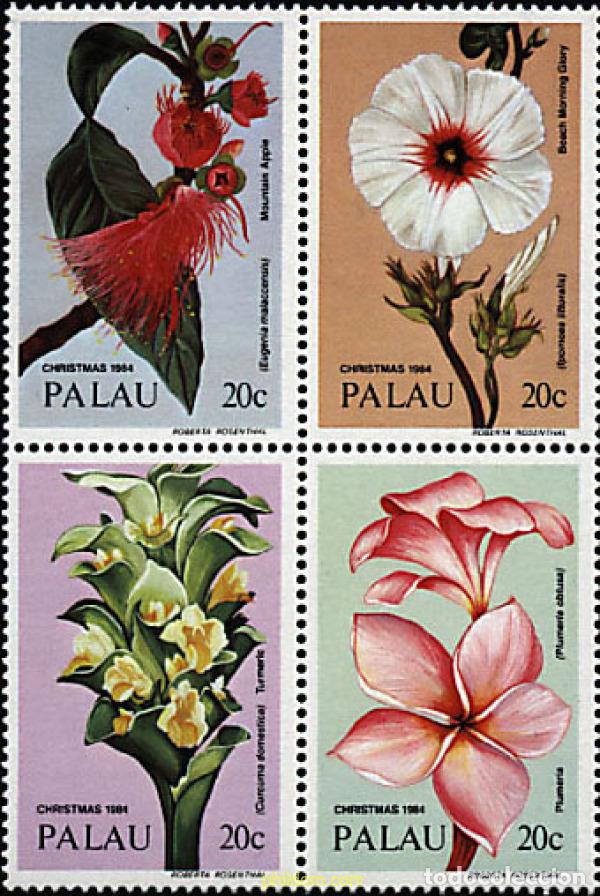 Sellos: 5043 MNH PALAU 1984 NAVIDAD. FLORES