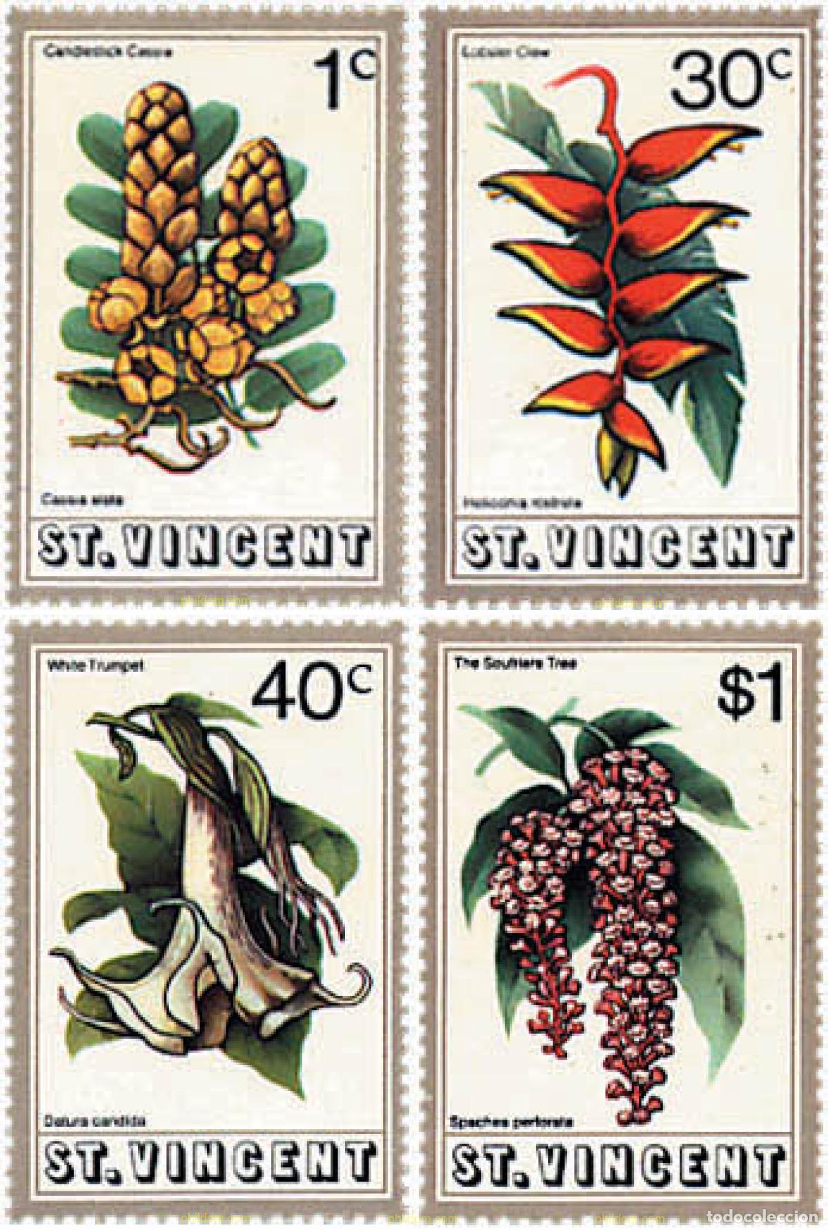 Sellos: 93204 MNH SAN VICENTE 1972 FLORES TROPICALES