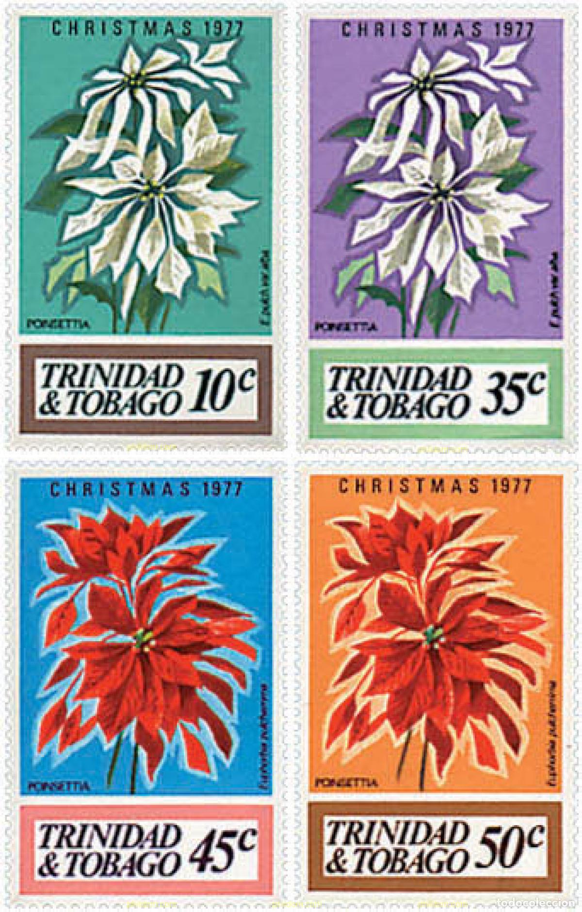 Sellos: 92313 MNH TRINIDAD Y TOBAGO 1977 NAVIDAD. FLORES