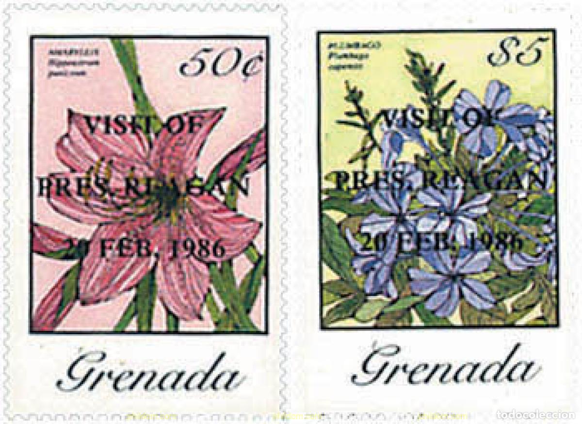 Sellos: 99080 MNH GRANADA 1986 VISITA DEL PRESIDENTE R. REAGAN