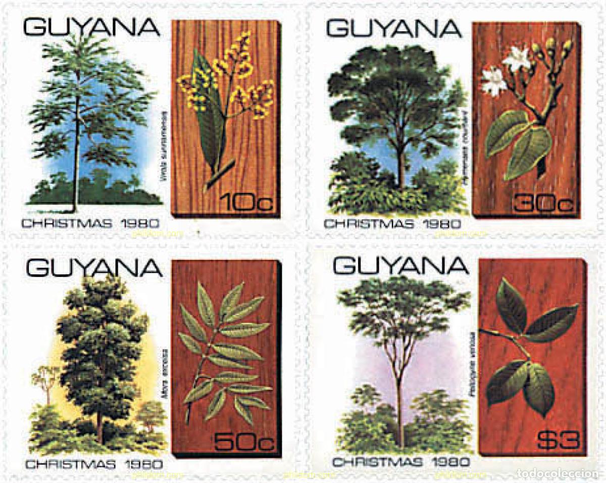 Sellos: 84592 MNH GUYANA 1980 ARBOLES