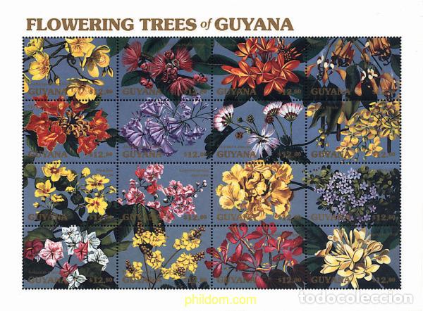 Sellos: 300748 MNH GUYANA 1990 ARBOLES EN FLOR DE GUYANA