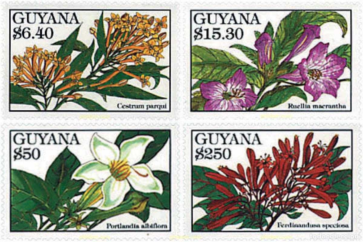 Sellos: 321424 MNH GUYANA 1994 FLORES DE SUDAMERICA