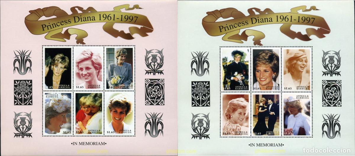 Sellos: 281971 MNH ANTIGUA Y BARBUDA 1998 1 ANIVERSARIO DE LA MUERTE DE LA PRINCESA DIANA