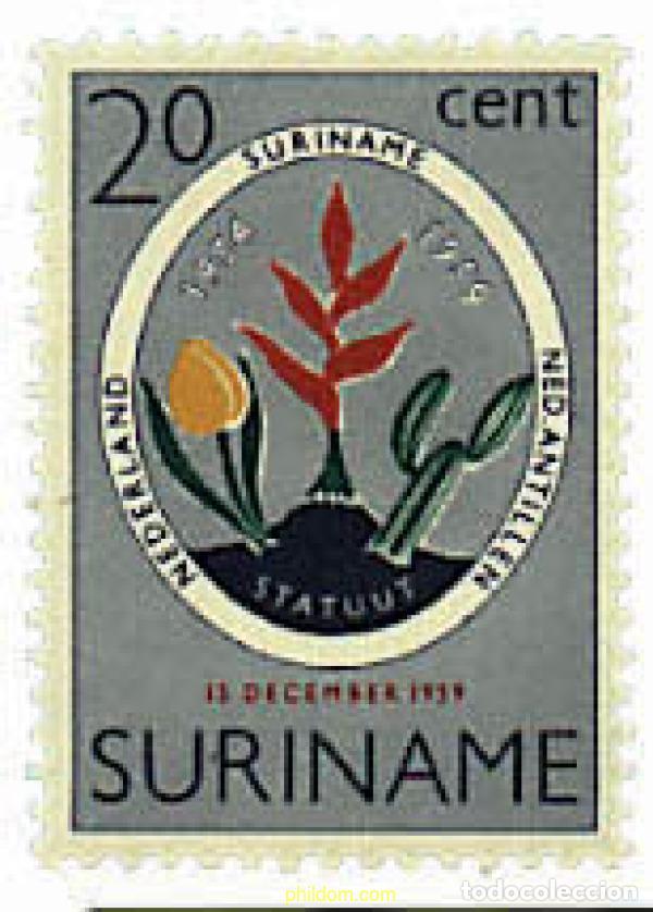 Sellos: 93760 MNH SURINAM 1959 5 ANIVERSARIO DEL ESTATUTO DE DOMINIO