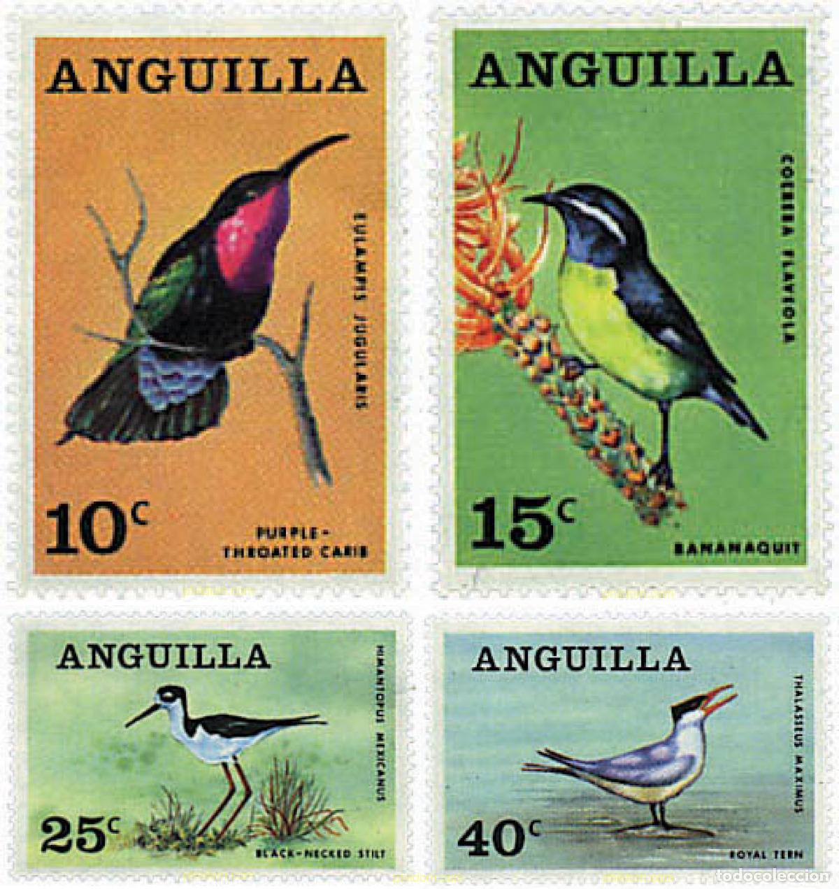 Sellos: 46652 MNH ANGUILLA 1968 AVES AUTOCTONAS