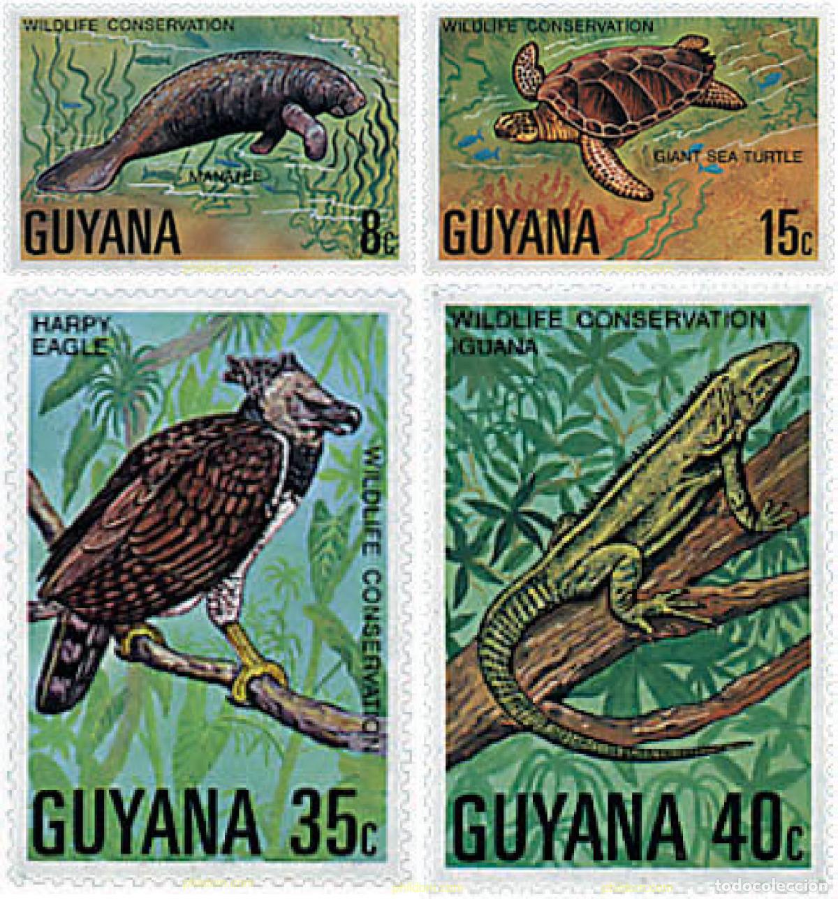 Sellos: 31968 MNH GUYANA 1978 CONSERVACION DE LA NATURALEZA