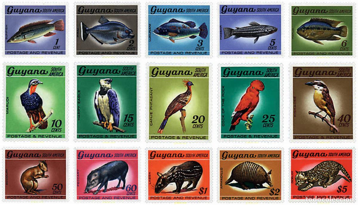 Sellos: 31967 MNH GUYANA 1968 FAUNA