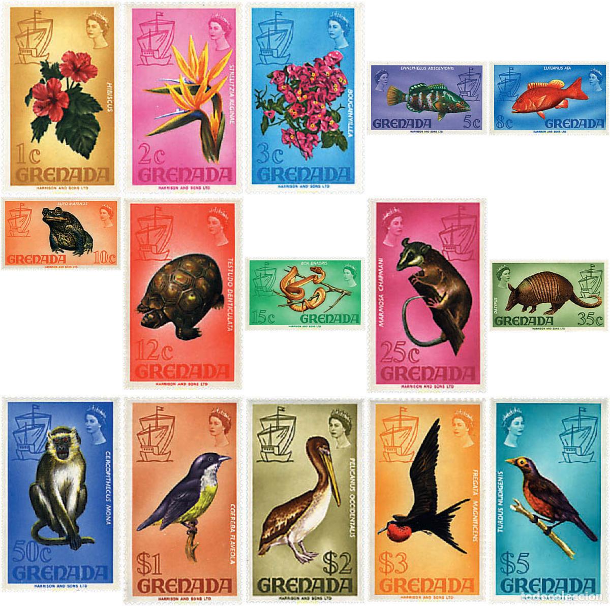 Sellos: 613945 MNH GRANADA 1968 FAUNA Y FLORA