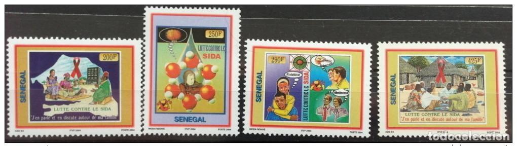 Sellos: Senegal 2004/2006 Mi. 2078 - 2081 Lucha contra el SIDA VIH 4 val. UN MES RARO