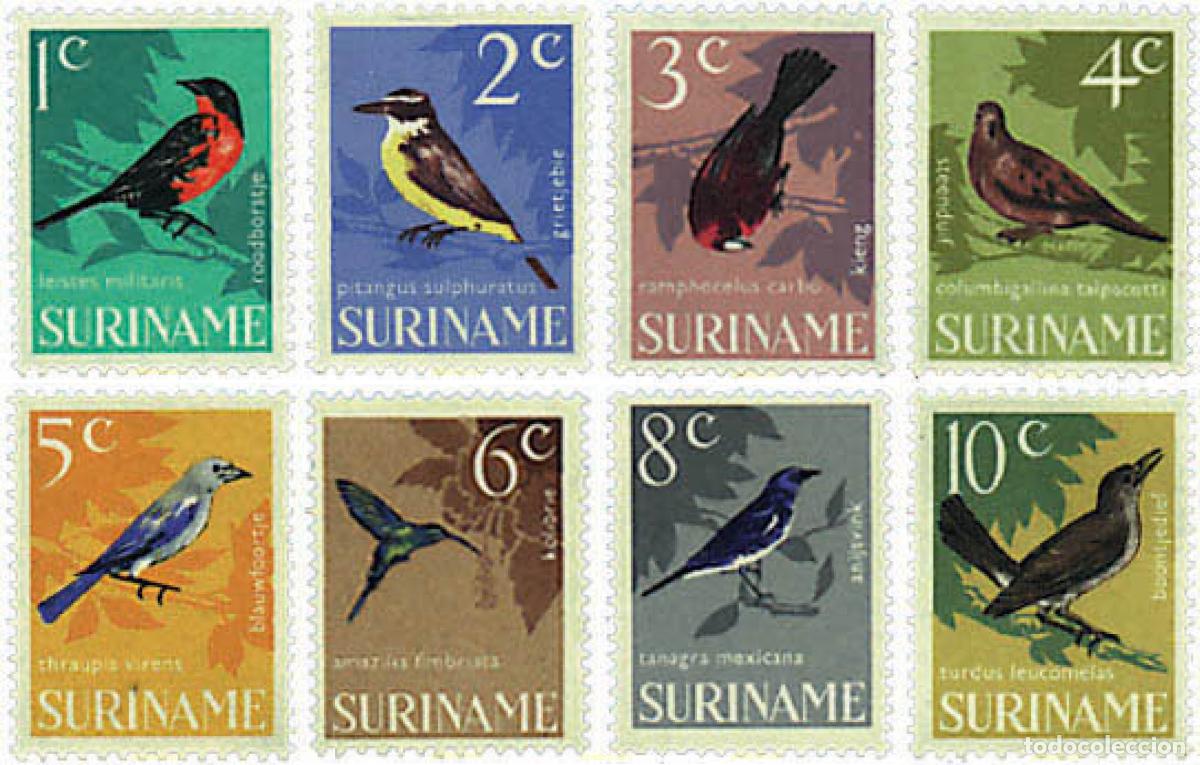 Sellos: 31824 MNH SURINAM 1966 AVES