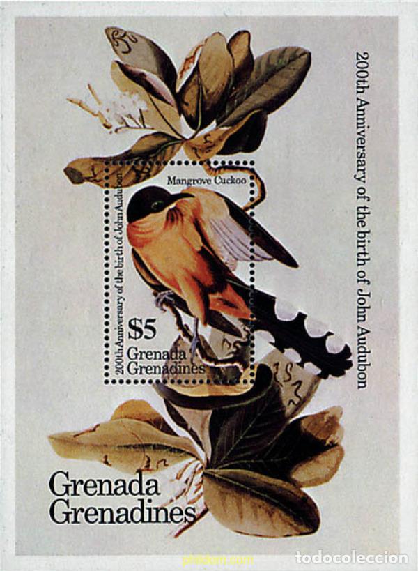 Sellos: 31939 MNH GRANADA GRANADINAS 1985 BICENTENARIO DEL NACIMIENTO DEL ORNITOLOGO J.J. AUDUBON