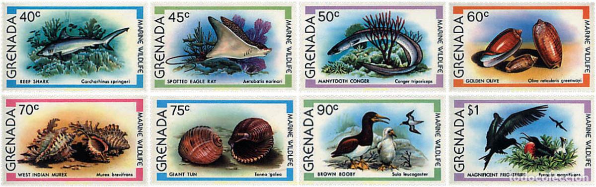 Sellos: 89885 MNH GRANADA 1979 PROTECCION DE LA FAUNA MARINA