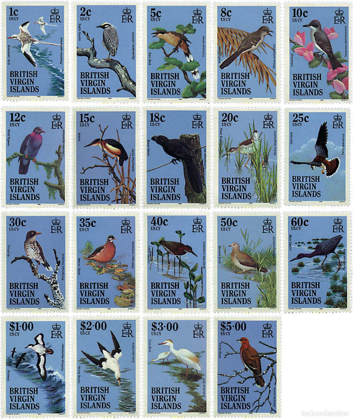 Sellos: 35888 MNH VIRGENES BRITANICAS Islas 1985 AVES