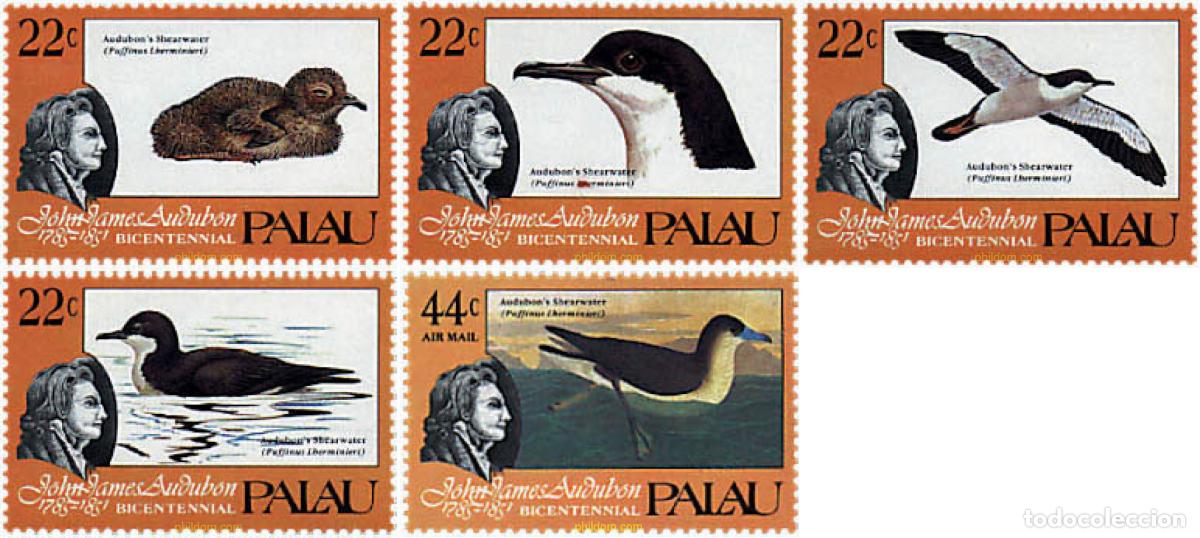 Sellos: 32126 MNH PALAU 1985 BICENTENARIO DEL NACIMIENTO DEL ORNITOLOGO J.J. AUDUBON