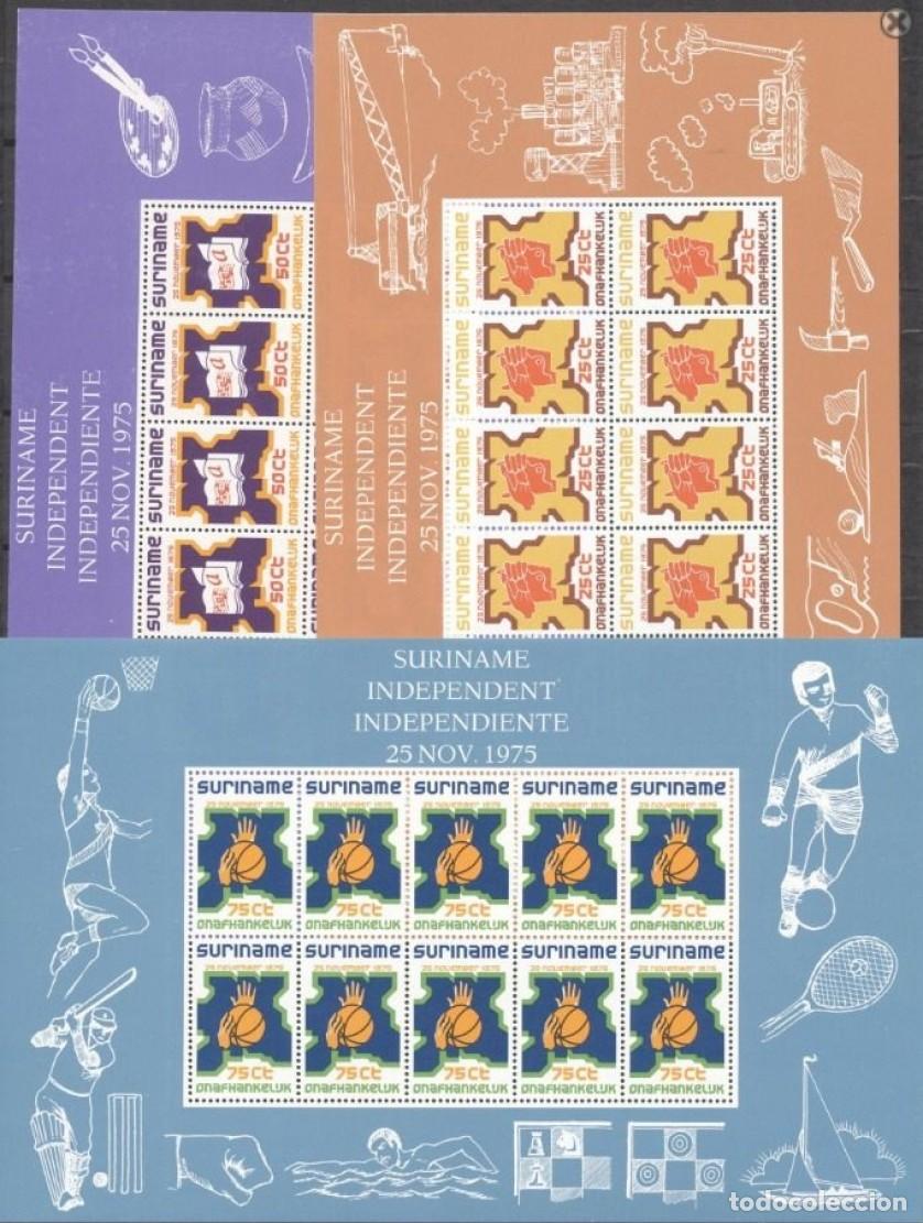 Sellos: SURINAM 1975 3 SHEETS MNH INDEPENDENCIA INDEPENDENCE