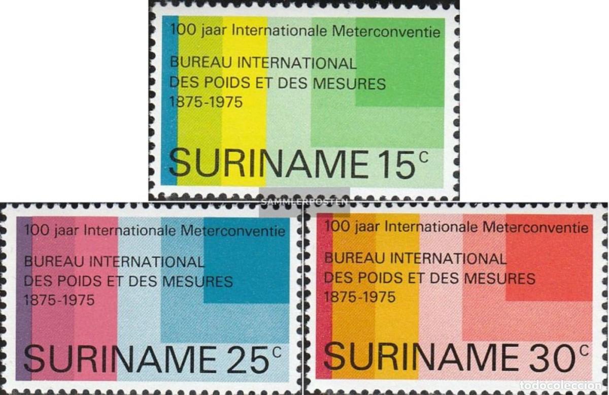 Sellos: SURINAM 1975 SERIE 3 STAMPS MNH 100th ANIVERSARIO DE LA CONVENCION DEL METRO