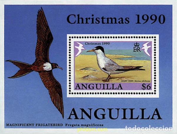 Sellos: 32326 MNH ANGUILLA 1990 NAVIDAD. AVES MARINAS