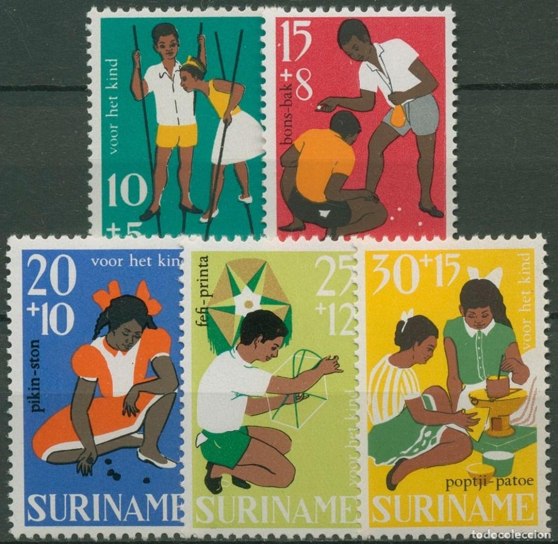Sellos: SURINAM 1967 SERIE 5 STAMPS MNH VOOR HET KIND FOR THE CHILD PARA EL NI&Ntilde;O INFANCIA CHILDHOOD