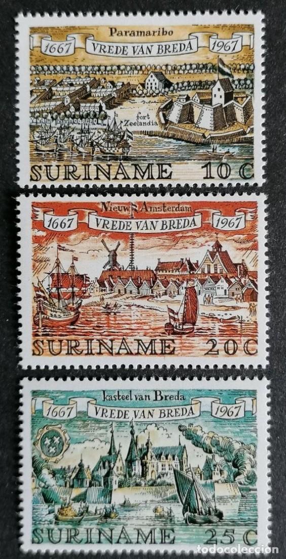Sellos: SURINAM 1967 SERIE 3 STAMPS MNH TRATADO DE PAZ DE BREDA PEACE TREATY
