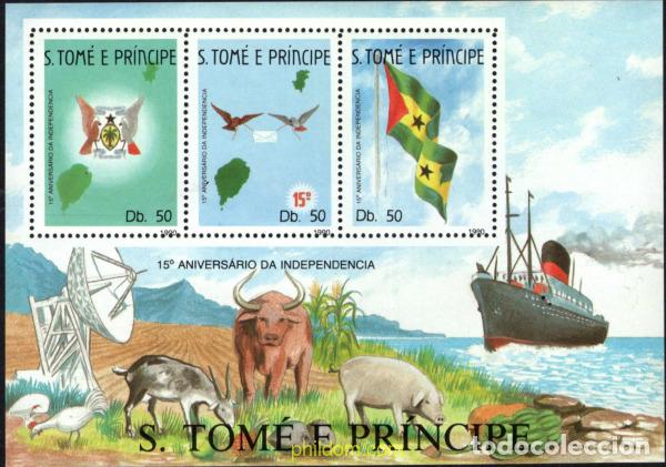 Sellos: 32108 MNH SANTO TOME Y PRINCIPE 1990 15 ANIVERSARIO DE LA INDEPENDENCIA
