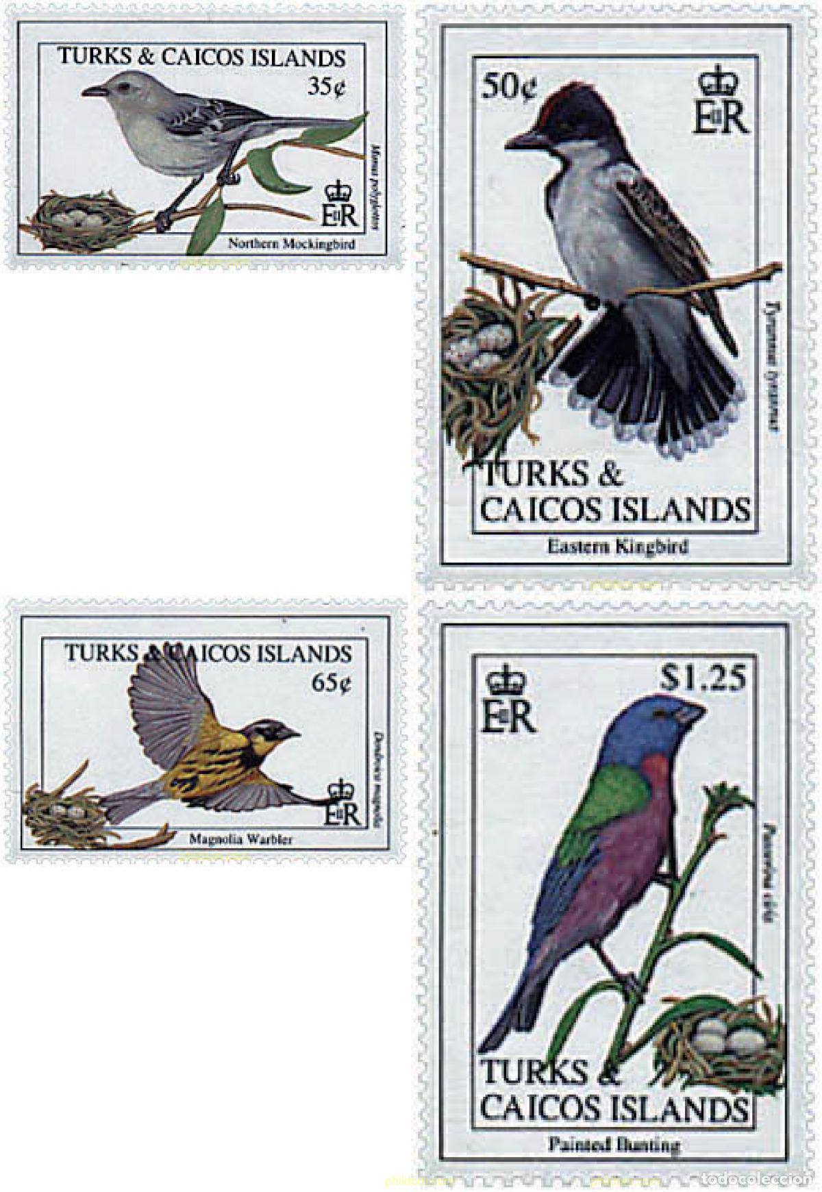 Sellos: 299336 MNH TURKS Y CAICOS 1993 AVES