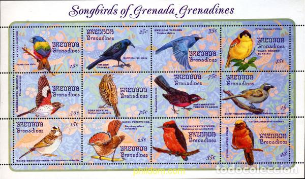 Sellos: 296671 MNH GRANADA GRANADINAS 1993 PAJAROS CANTORES