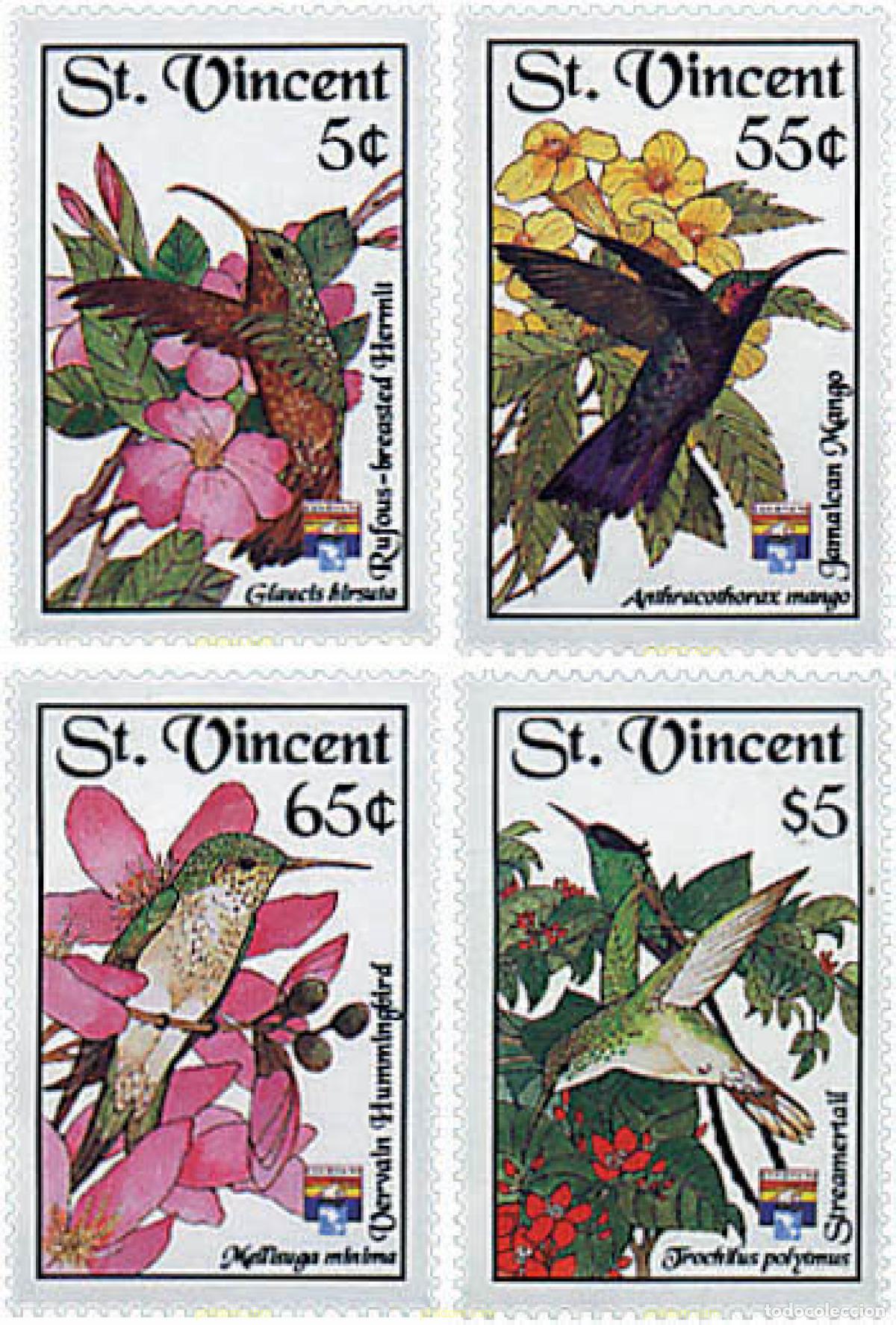 Sellos: 302729 MNH SAN VICENTE 1992 GENOVA 92. EXPOSICION FILATELICA INTERNACIONAL. AVES