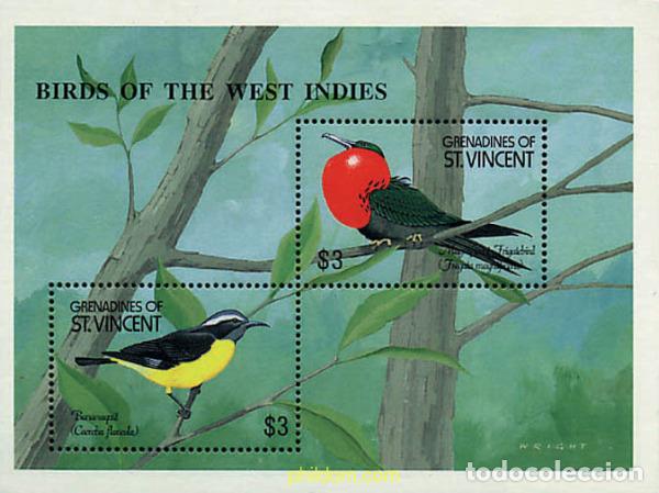 Sellos: 320455 MNH SAN VICENTE GRANADINAS 1990 PAJAROS DEL CARIBE