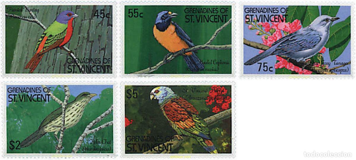 Sellos: 320454 MNH SAN VICENTE GRANADINAS 1990 PAJAROS DEL CARIBE
