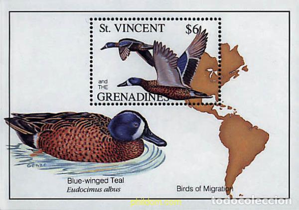 Sellos: 244754 MNH SAN VICENTE 1993 AVES MIGRATORIAS