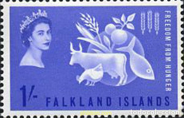 Sellos: 35077 HINGED FALKLAND 1963 CAMPA&Ntilde;A MUNDIAL CONTRA EL HAMBRE