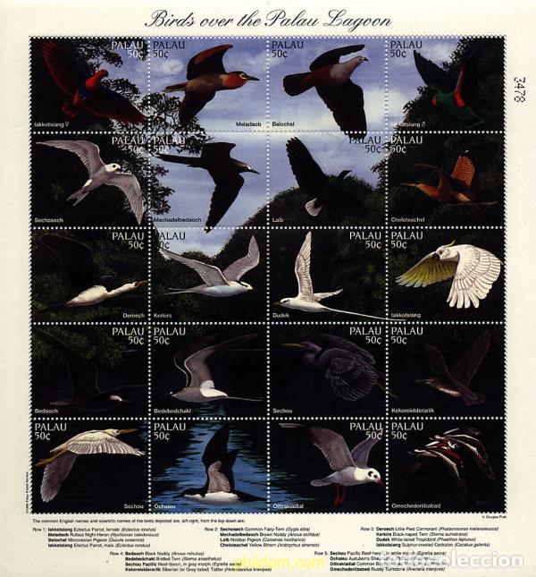 Sellos: 222805 MNH PALAU 1996 AVES DE LAGUNA