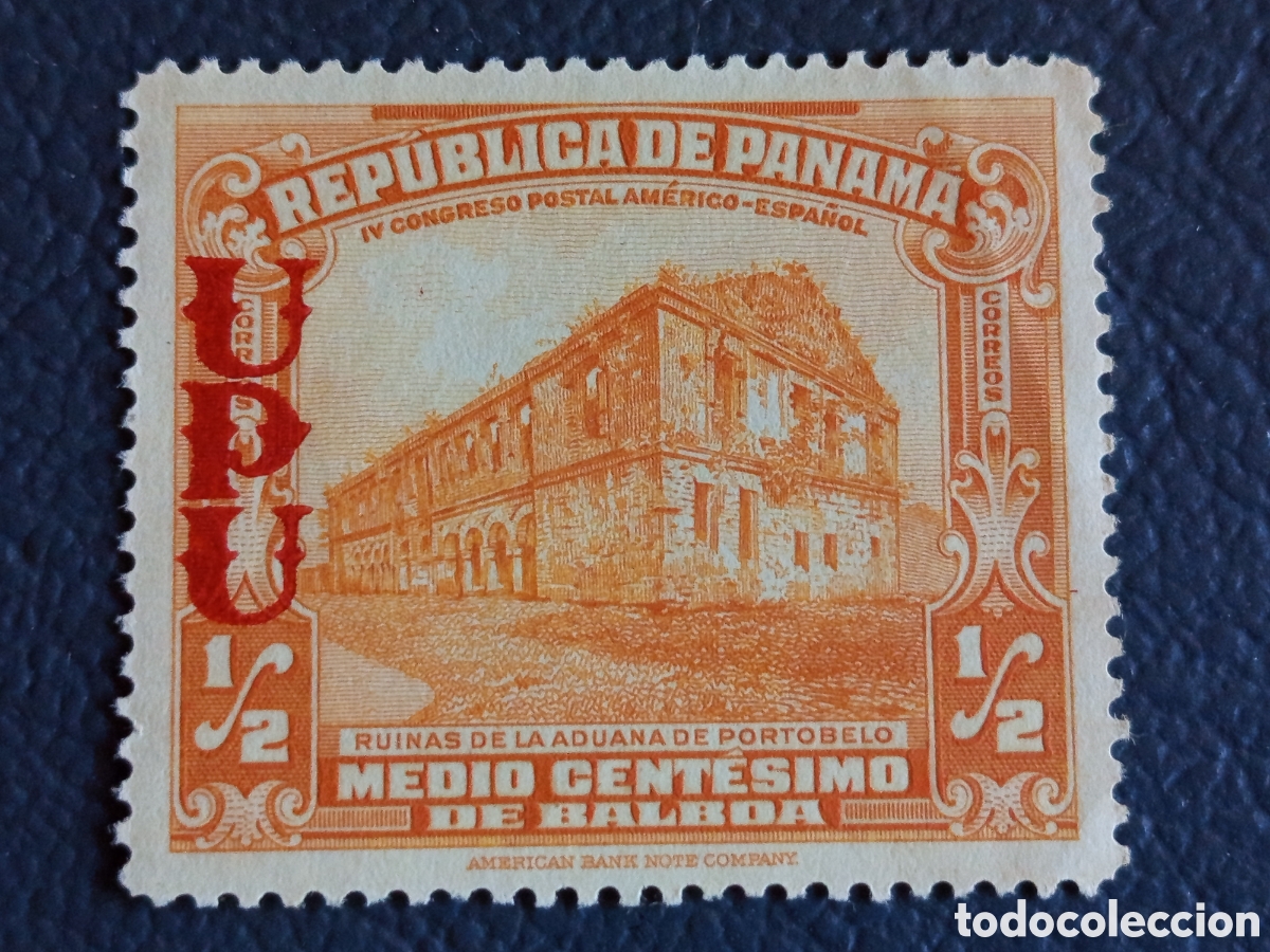 Sellos: Panam&aacute; 1921 &frac12;c Portobelo UPU Congreso Postal ABNCo MH Scott 220
