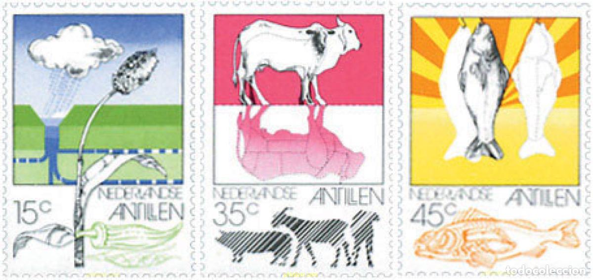 Sellos: 29261 MNH ANTILLAS HOLANDESAS 1976 AGRICULTURA Y PESCA