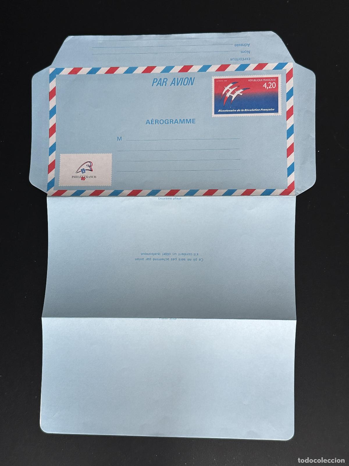 Sellos: Aerogram France 4.20F Bicentenario de la Revoluci&oacute;n Francesa 1989 9