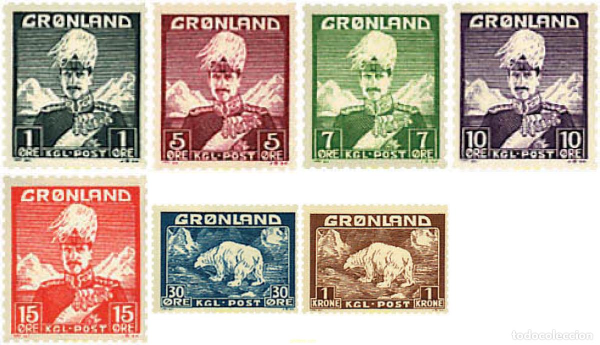 Sellos: 96794 MNH GROENLANDIA 1938 REY CHRISTIAN X Y OSO POLAR