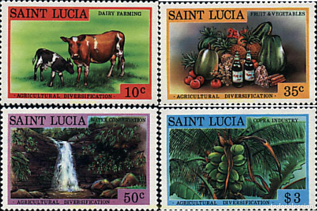 Sellos: 29824 MNH SANTA LUCIA 1979 DIVERSIFICACION DE LA AGRICULTURA.