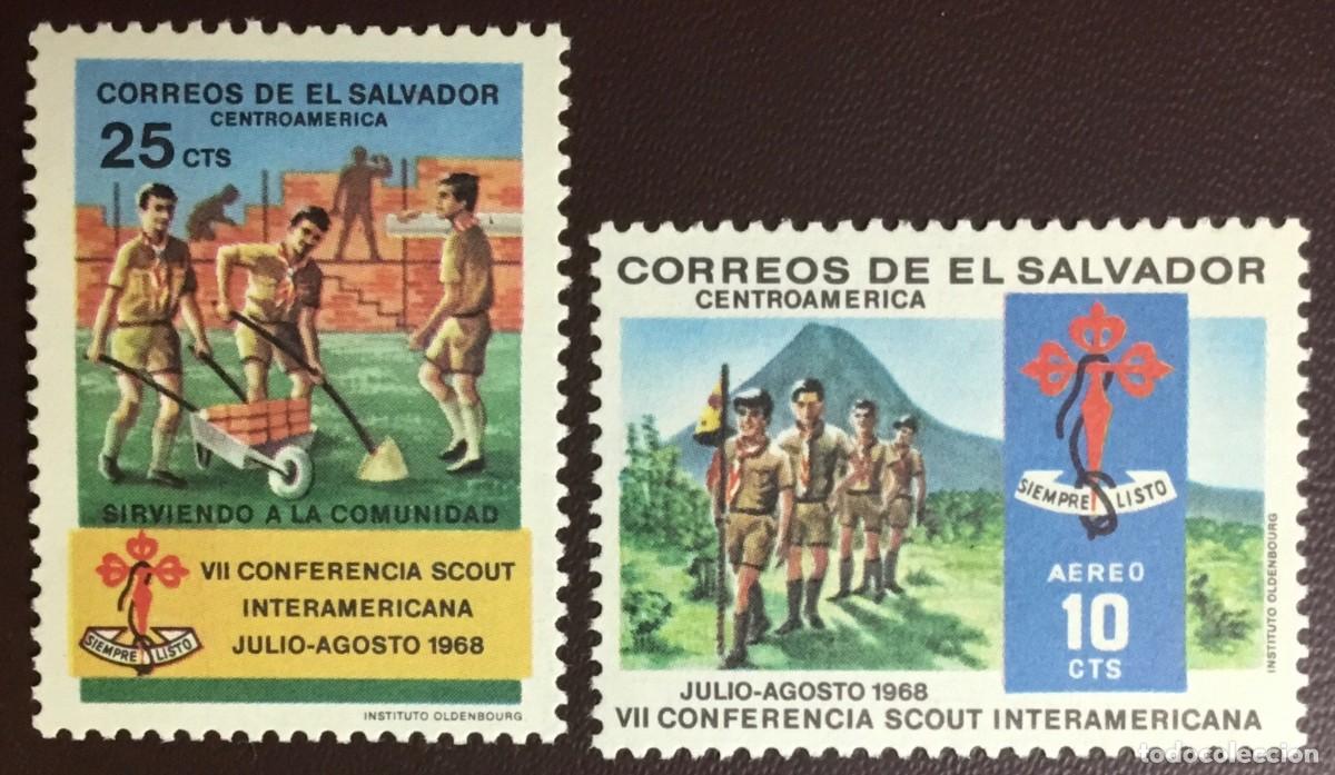 Sellos: EL SALVADOR 1968 SERIE 2 STAMPS MNH SCOUTS CONFERENCIA SCOUT INTERAMERICANA